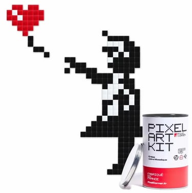Pixel Corner, big girl with ballon, pixel art kit