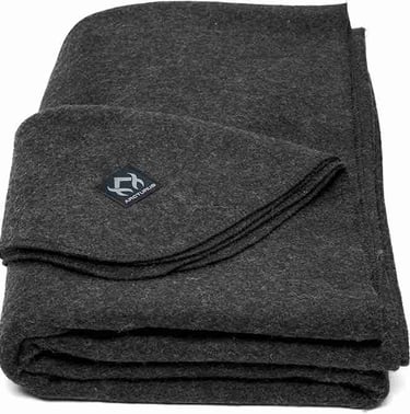 Dark Gray Wool Blanket for Industrial Bedroom Décor