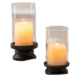 Set of Two Industrial-Style Candles for Dining Room Decor