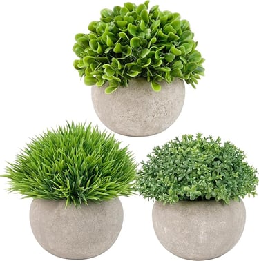 small fake plants for modern kitchen