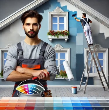 servicios de pintura exterior y mantenimiento de fachadas en casas ,oficinas