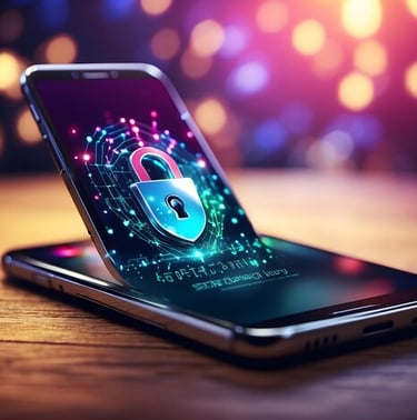 imagem mostra um celular destacando a importância da blindagem de dados