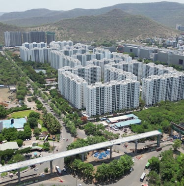 a cityscape of a city with a lot of buildings