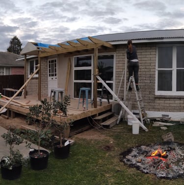A new architect deck being built in Whakatane