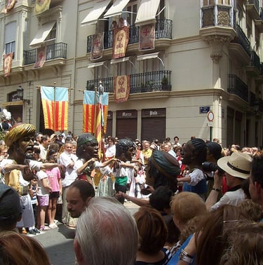 Big-headed figures in traditional Valencian festival