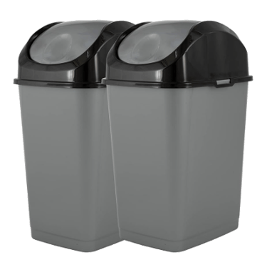 2 trash cans