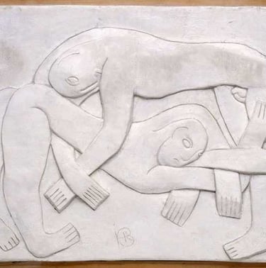 Wrestlers by Henri Gaudier-Brzeska, 1914