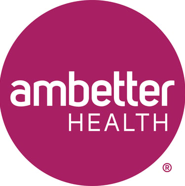Official Ambetter Health logo featuring white text on a circular purple background for health insura