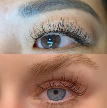 Before and after lash extensions Redondo Beach lash studio