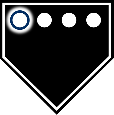 The first mark on the Baseball Badge logo represents mental skill development.