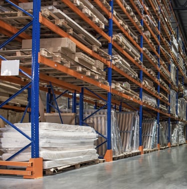 pallet racking storing inventory