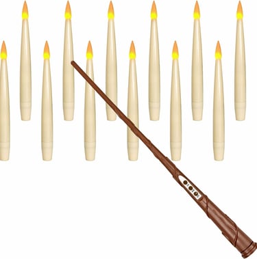 Hanging Flameless Taper Candles, Battery Operated Flickering Warm Light, Halloween Christmas