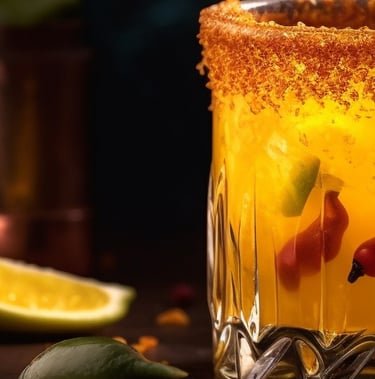 Coctel hecho con mezcal Tepextate Silvestre de Lu Mezcal