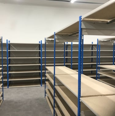 Light Duty Shelving in Stockroom