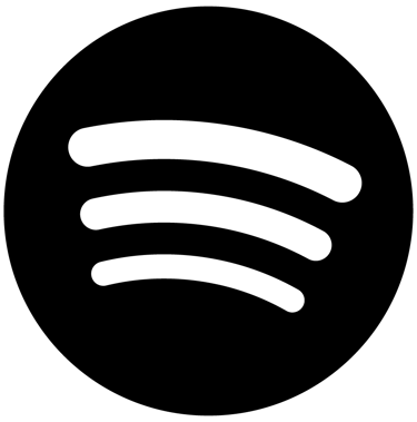 Black Spotify Logo, transparent background.