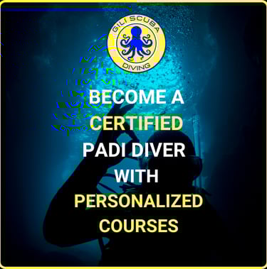 Become a certified PADI diver with personalized courses at Gili Scuba Diving, offering tailored training in Gili Trawangan.