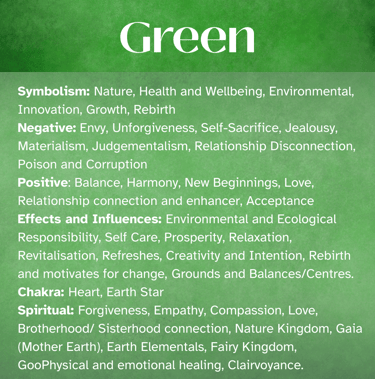 GREEN Healing Attributes, symbolism, Chakras, Spiritual, Self Awareness, Enlightenment
