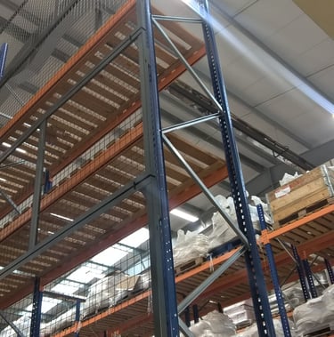 Pallet Racking with Anti-Collapse Mesh