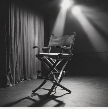 A camera is set up for recording, with a person visible on the camera's display screen. The person appears to be in a sitting position, possibly being interviewed or giving a talk. A green backdrop and additional lighting equipment suggest a professional or semi-professional filming setting.
