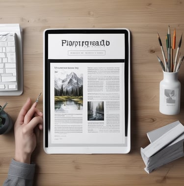 A display stand holds various art prints and posters in frames. Each print features colorful and diverse artwork, including cityscapes and famous magazine covers. A sign on top reads '$6 with frame 8x10'. The background shows leafy trees.