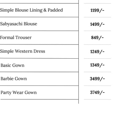 Ladies Tailoring Price
