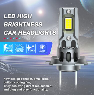 a car headlight with a bright light shining down