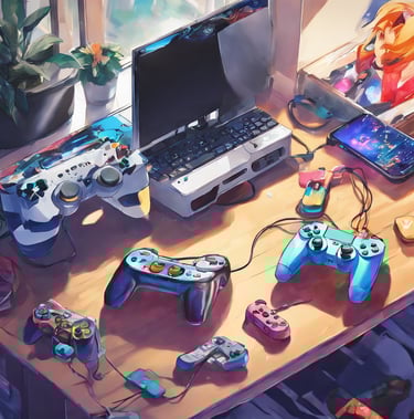 white and black game controller