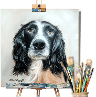 Pet Portrait painted in oils