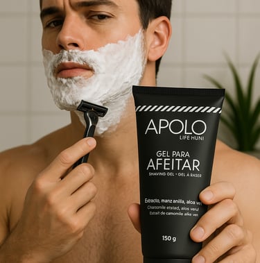 a man shaving his face with a shaver
