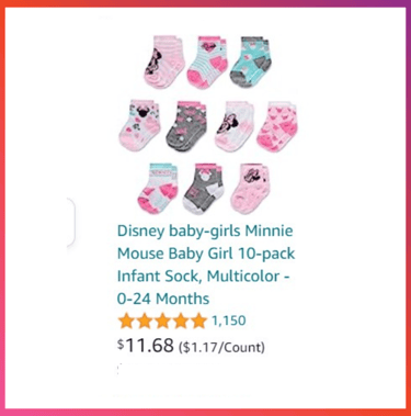 Disney baby-girls Minnie Mouse Baby Girl 10-pack Infant Socks