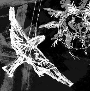 Digital collage - Artificial hawk
