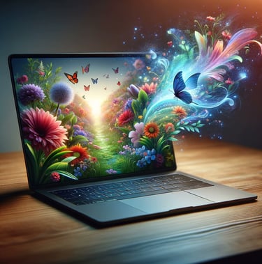 A beautiful scene merging nature and technology