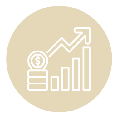 pictogramme d'augmentation des revenus pour les clients propriétaire de la conciergerie colleene