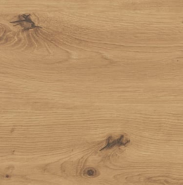 Holzdekore Arbeitsplatte in Eiche-Optik.