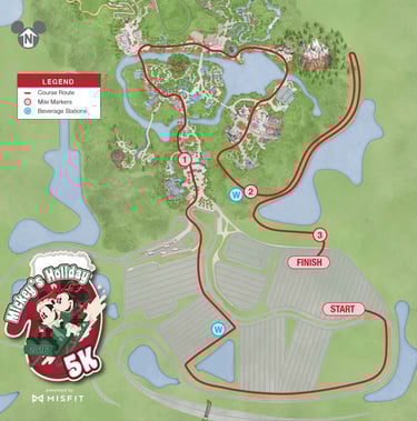 2016 runDisney Jingle Jungle 5K Course Map