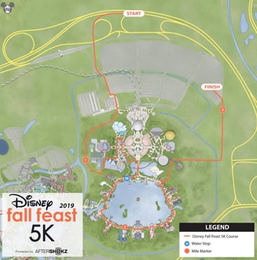 2019 runDisney Wine and Dine Half Marathon Weekend 5K Course Map
