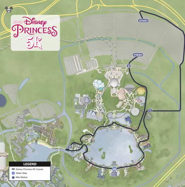 2020 runDisney Princess Half Marathon Weekend 5K Course Map