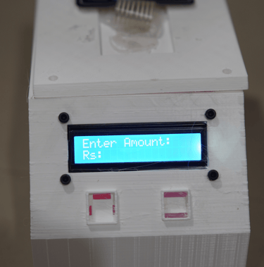 a white electronic device with a blue screen