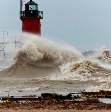 the image of hurricane storm ini the sea