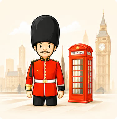 British guard mascot illustration for LitBuy UK