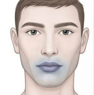 male with blue lips around his mouth area