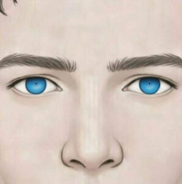 image of male with tiny pupils