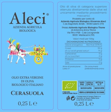 Aleci Olio Extra Vergine d'Oliva Biologico