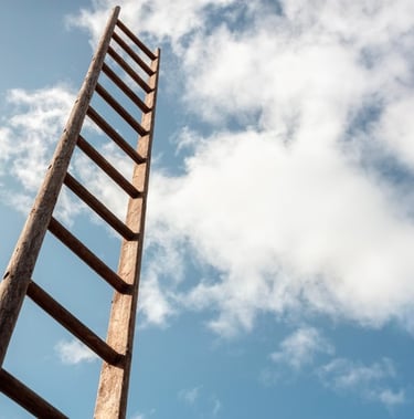 Ladder reaching sky high-resembling high performance and talent growth