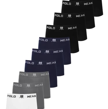 Kit 10 Cuecas Boxer Lisa Polo Wear Sortido Tamanho M