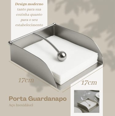  porta-guardanapos em aço inox