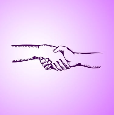 a hand holding in a hand