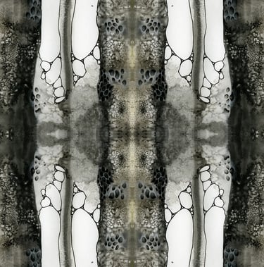 symmetrical organic pattern on a white background