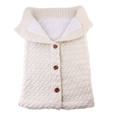 Baby sleeping bag with knitted fabric shell and fleece lining