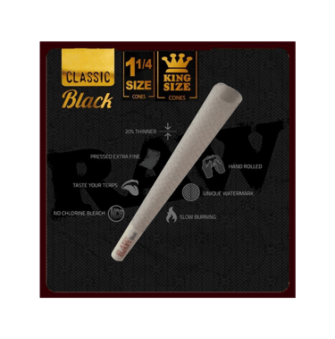 rawthentic, papel raw mexico, conos raw black